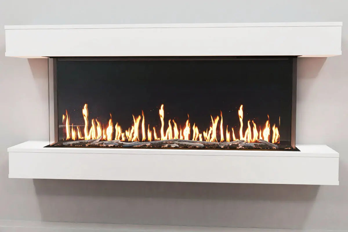 Modern Flames Orion Multi 88'' Heliovision Electric Fireplace Wall Mount Studio Suite | White Ready to Paint - Agent BBQ