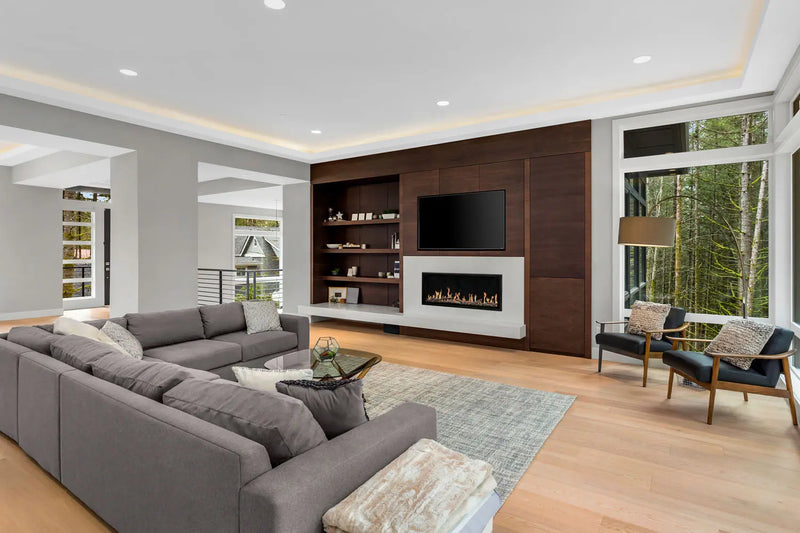 Modern Flames Orion Slim 60" Heliovision Virtual Recessed / Wall Mount Electric Fireplace - Agent BBQ