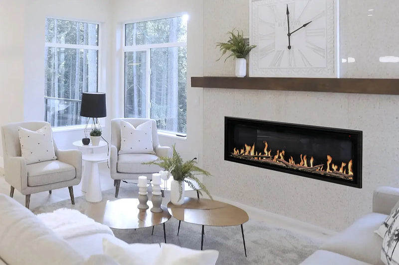 Modern Flames Orion Slim 60" Heliovision Virtual Recessed / Wall Mount Electric Fireplace - Agent BBQ