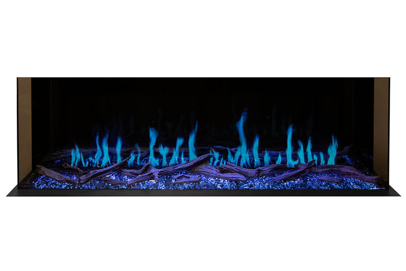 Modern Flames Orion Multi 88'' Heliovision Electric Fireplace Wall Mount Studio Suite | Weathered Walnut - Agent BBQ
