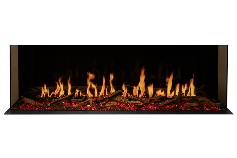 Modern Flames Orion Multi 88'' Heliovision Electric Fireplace Wall Mount Studio Suite | Weathered Walnut - Agent BBQ
