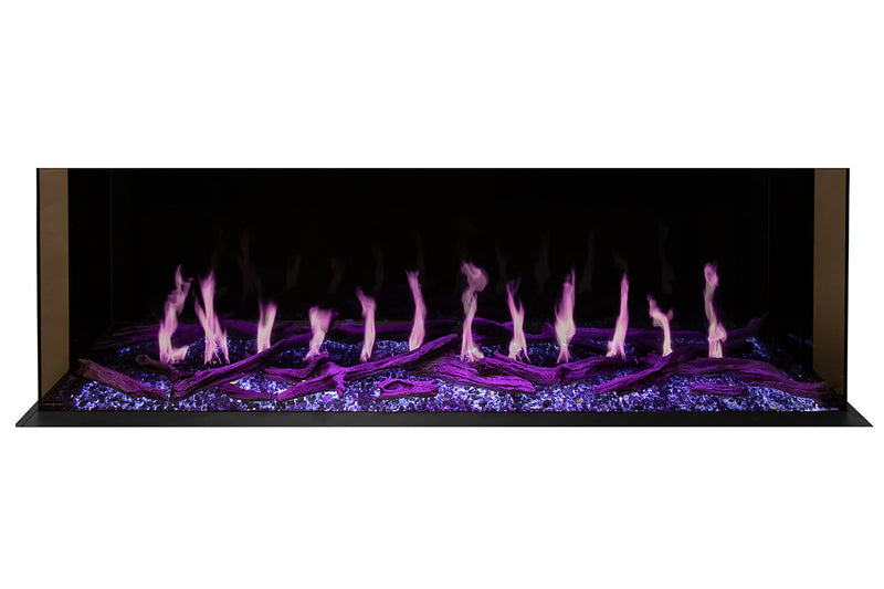 Modern Flames Orion Multi 88'' Heliovision Electric Fireplace Wall Mount Studio Suite | Weathered Walnut - Agent BBQ