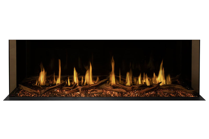 Modern Flames Orion Multi 88'' Heliovision Electric Fireplace Wall Mount Studio Suite | Weathered Walnut - Agent BBQ