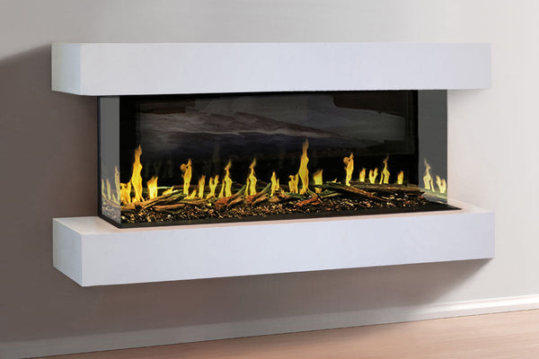 Modern Flames Orion Multi 73'' Heliovision Electric Fireplace Wall Mount Studio Suite | White Ready to Paint - Agent BBQ