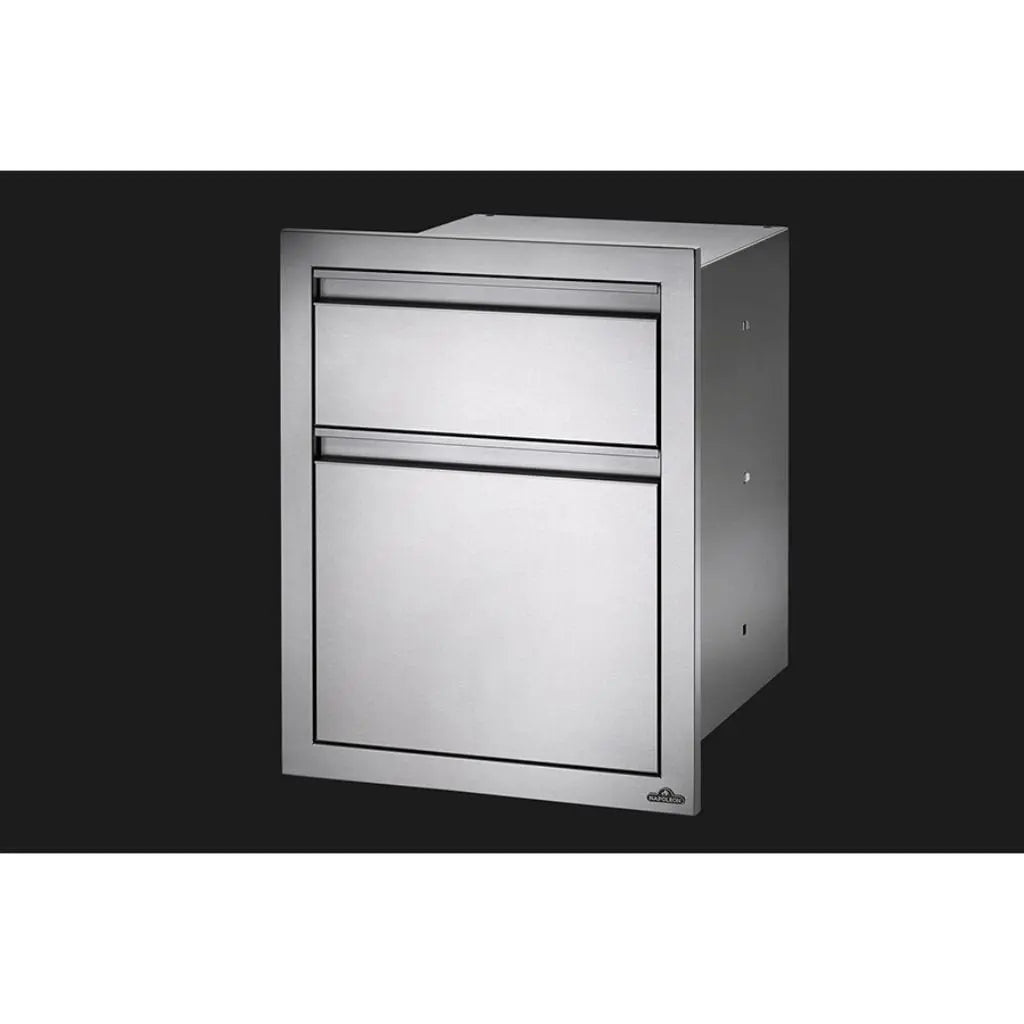 Napoleon - 18" X 24" Stainless Steel Large and Standard Double Drawer Napoleon