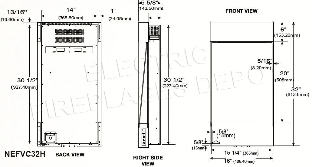 Napoleon Allure Vertical 32'' Wall Mount Electric Fireplace Napoleon