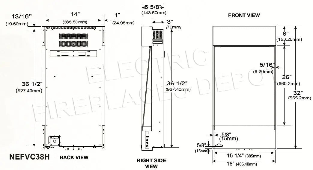 Napoleon Allure Vertical 38'' Wall Mount Electric Fireplace Napoleon