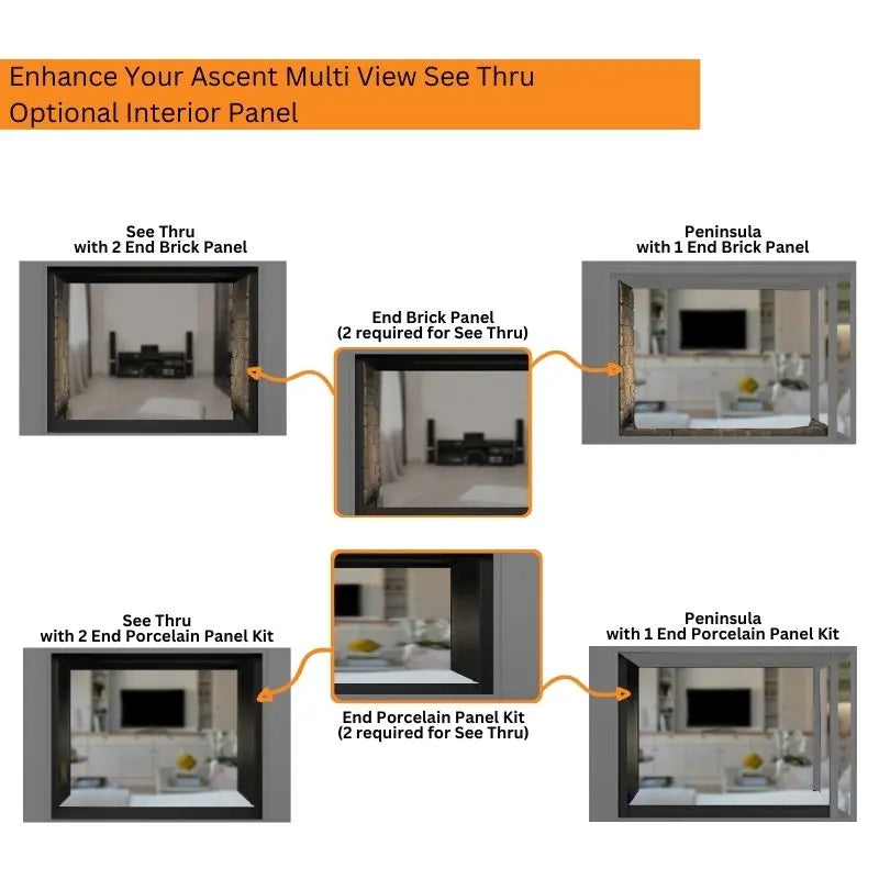 Napoleon Ascent Multi-Sided View/See Thru Direct Vent Gas Fireplace | BHD4 Napoleon