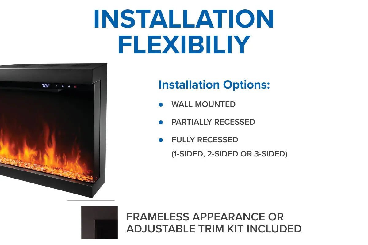Napoleon Astound 62" FlexMount Smart Multi-Side Wall Mount | Recessed Electric Fireplace Napoleon