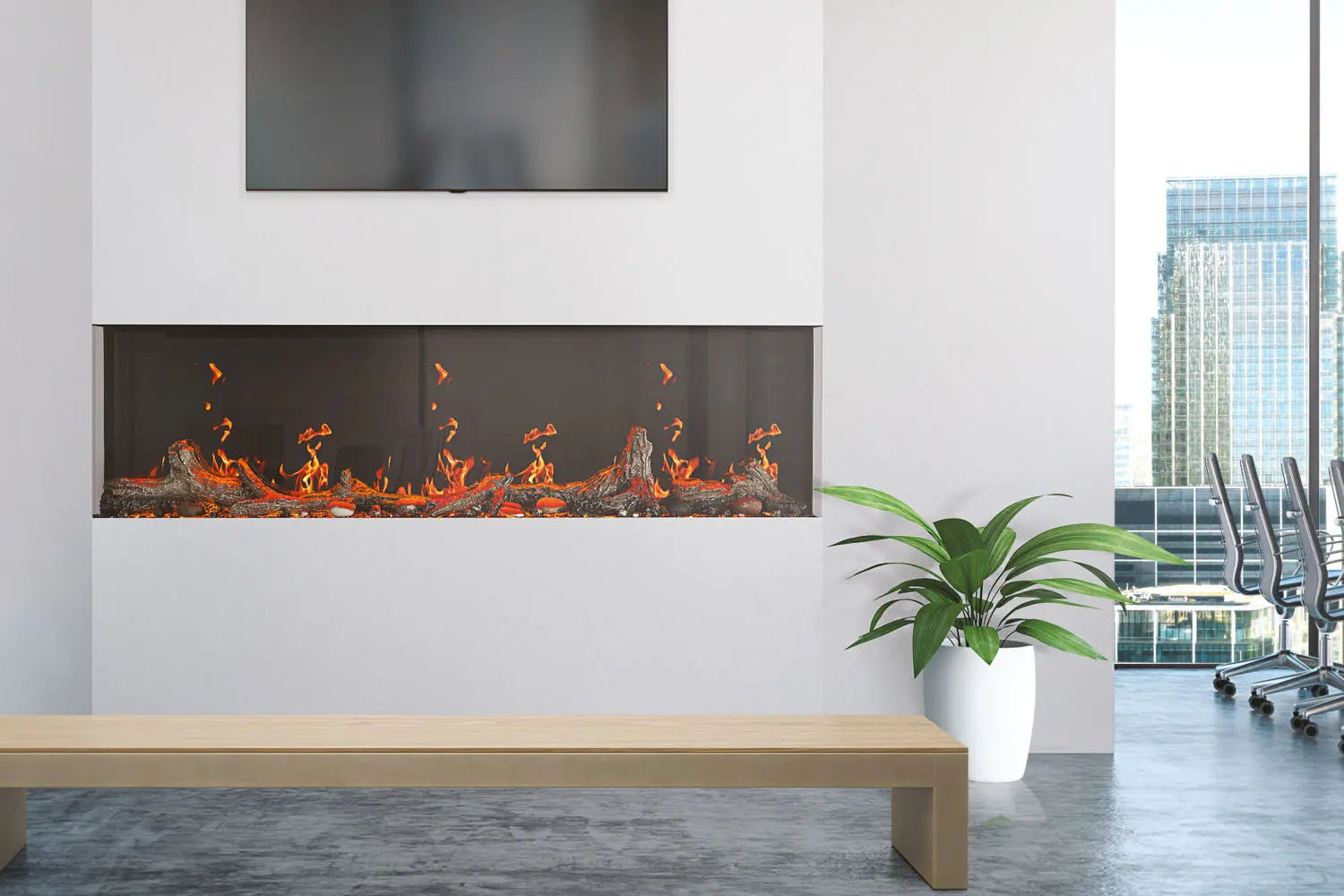 Napoleon Luminex 65" LCD Virtual Smart Multi-Sided Built In Electric Fireplace Napoleon
