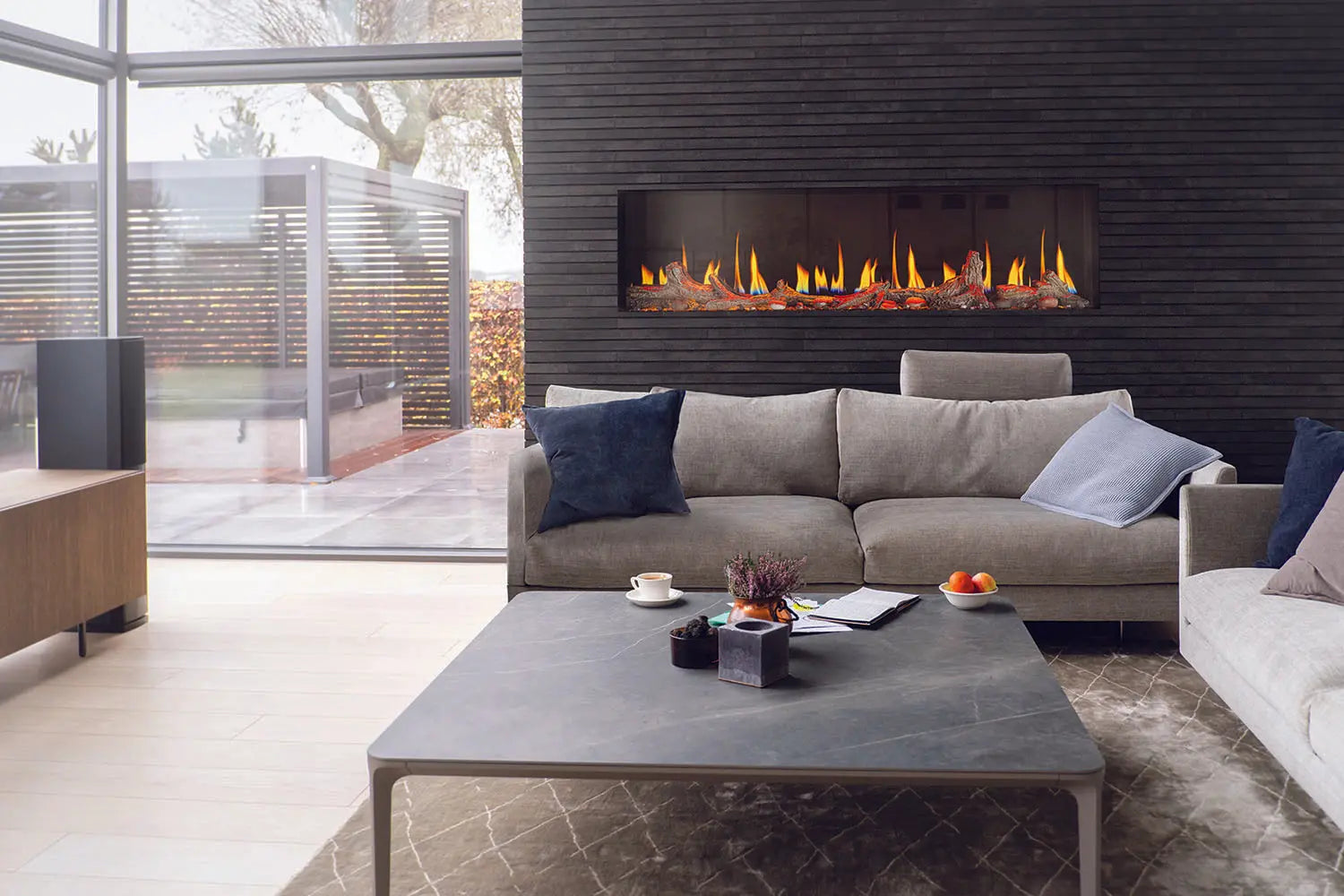 Napoleon Luminex 65" LCD Virtual Smart Multi-Sided Built In Electric Fireplace Napoleon