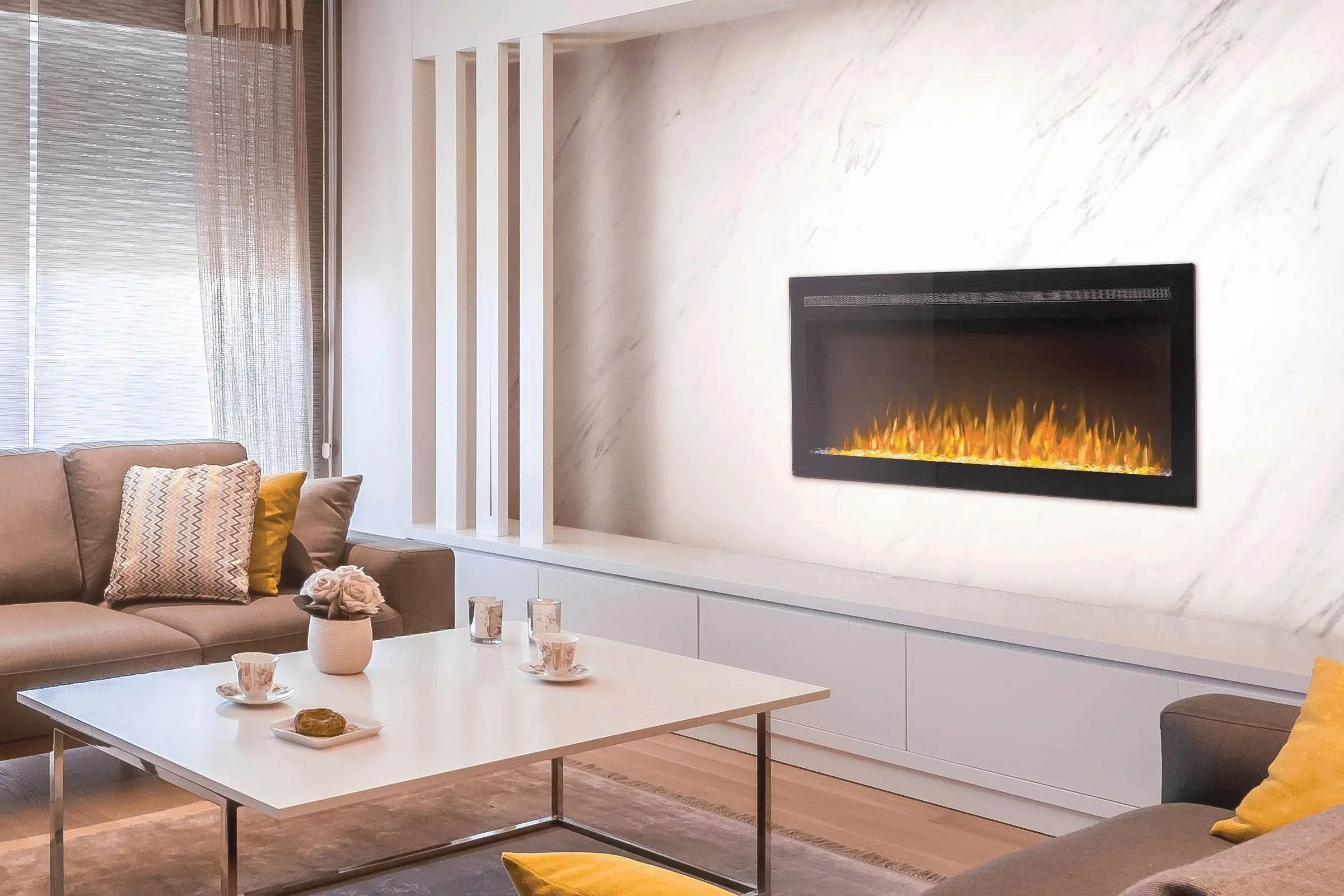 Napoleon PurView 60'' Wall Mount / Recessed Electric Fireplace Napoleon