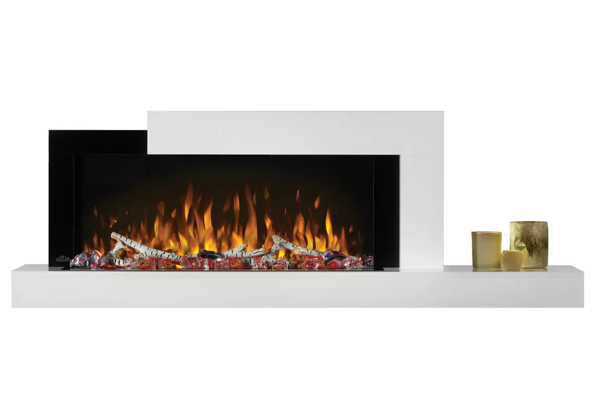 Napoleon Stylus Cara Elite Smart 60'' White Wall Mount Electric Fireplace with Shelf Napoleon