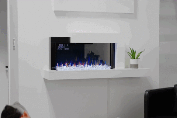 Napoleon Stylus Cara Elite Smart 60'' White Wall Mount Electric Fireplace with Shelf Napoleon
