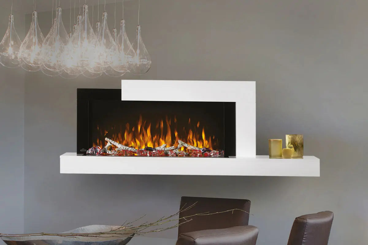 Napoleon Stylus Cara Elite Smart 60'' White Wall Mount Electric Fireplace with Shelf Napoleon