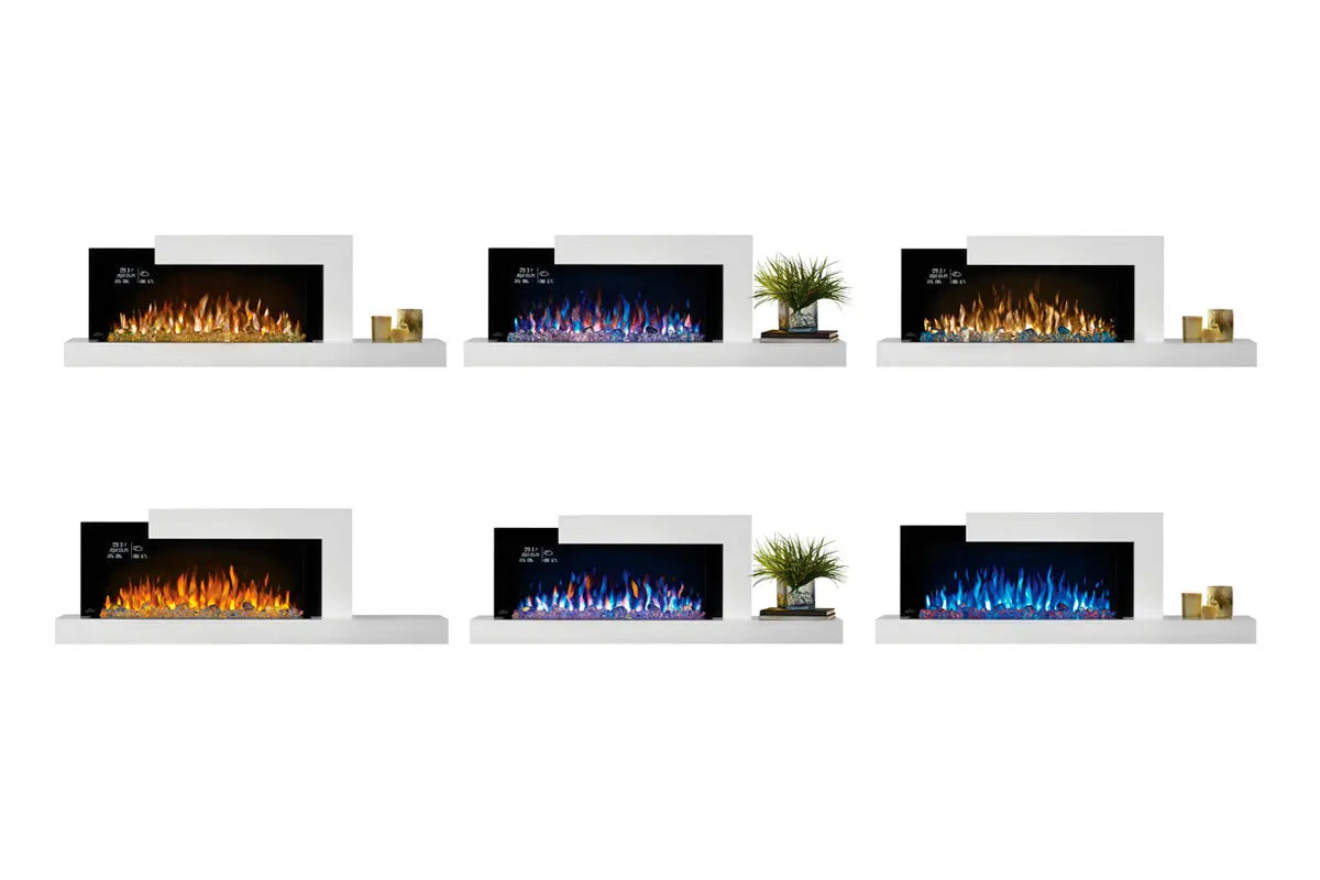 Napoleon Stylus Cara Elite Smart 60'' White Wall Mount Electric Fireplace with Shelf Napoleon