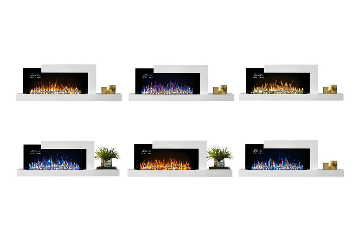 Napoleon Stylus Cara Elite Smart 60'' White Wall Mount Electric Fireplace with Shelf Napoleon
