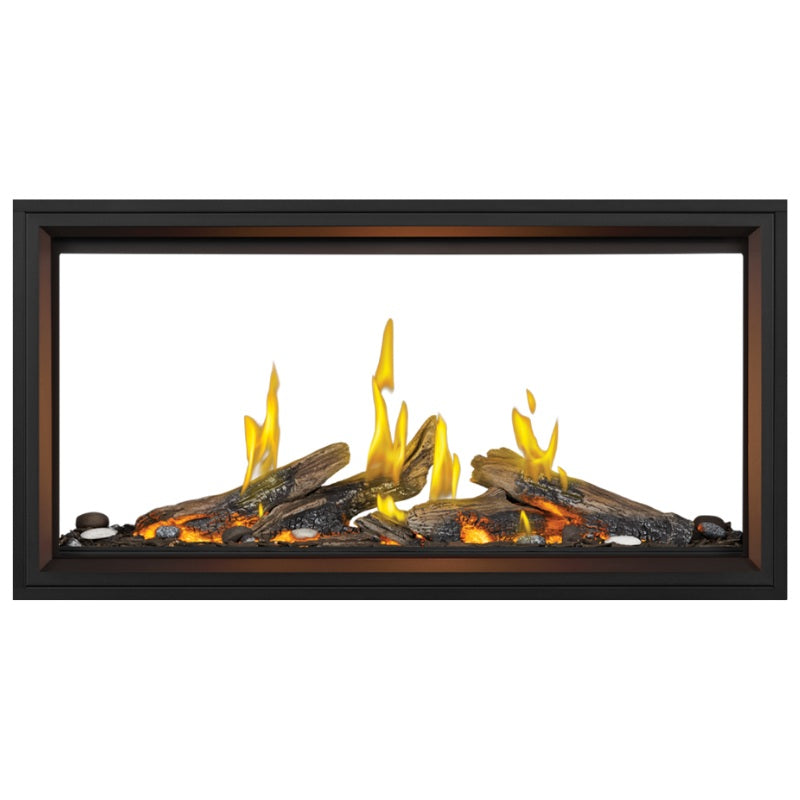 Napoleon Tall Vector with Luminous Logs 50" See-Through Direct Vent Linear Gas Fireplace Napoleon