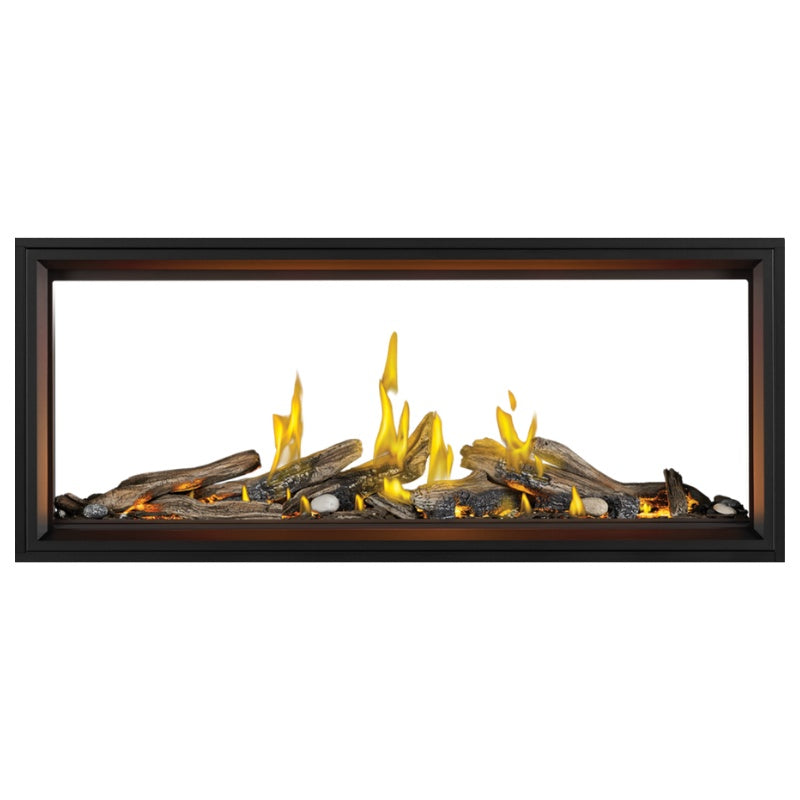 Napoleon Tall Vector with Luminous Logs 62" See Through Direct Vent Linear Gas Fireplace Napoleon