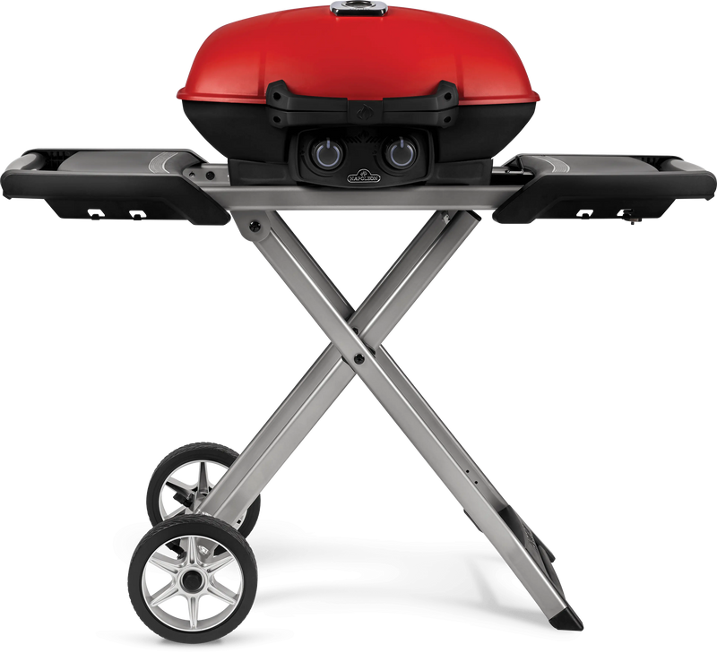 Napoleon TravelQ 285X (Red) Portable Propane Gas Grill with Scissor Cart and Griddle - TQ285X-RD-1-A Napoleon