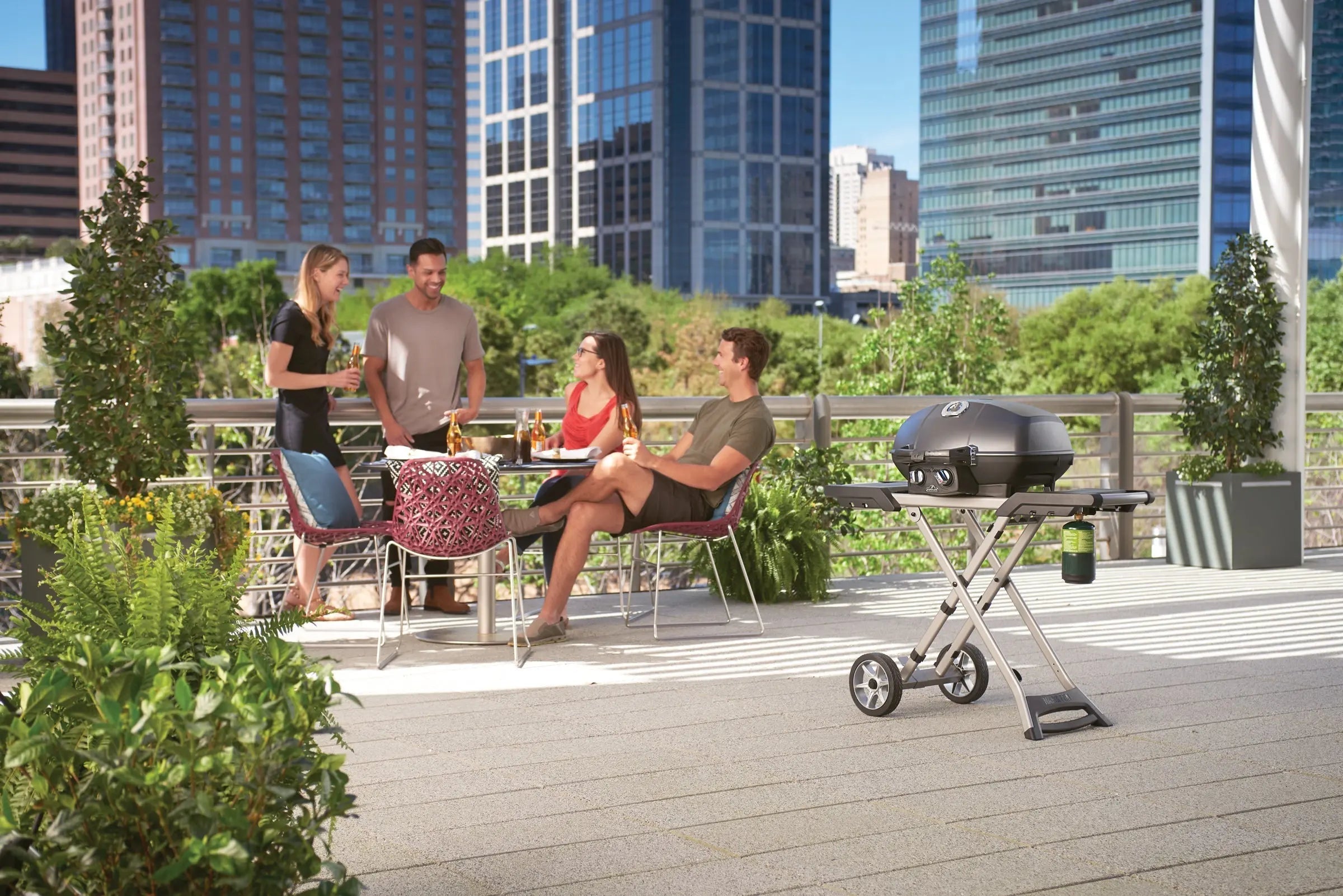 Napoleon TravelQ PRO 285X Portable Propane Gas Grill (Black) with Scissor Cart - PRO285X-BK Napoleon