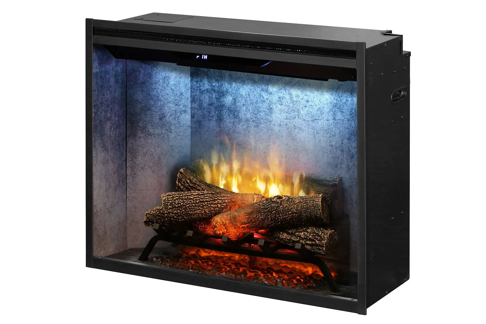 New Dimplex Revillusion 30 inch Built-In Electric Firebox w/ Glass and Plug Kit | Weathered Concrete Dimplex