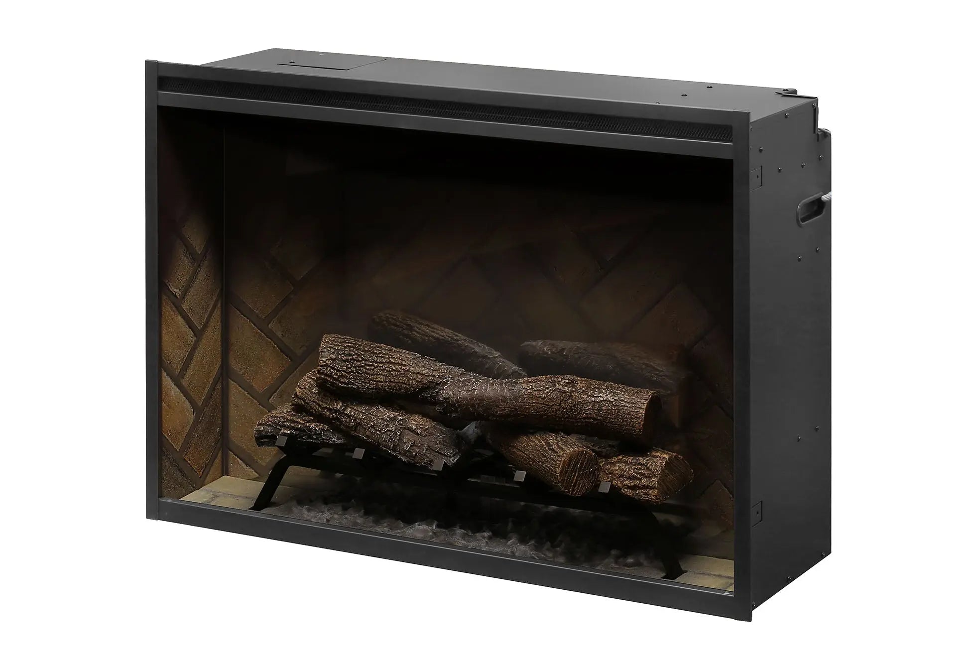 New Dimplex Revillusion 36 inch Built-In Electric Firebox w/ Glass and Plug Kit | Herringbone Brick Dimplex