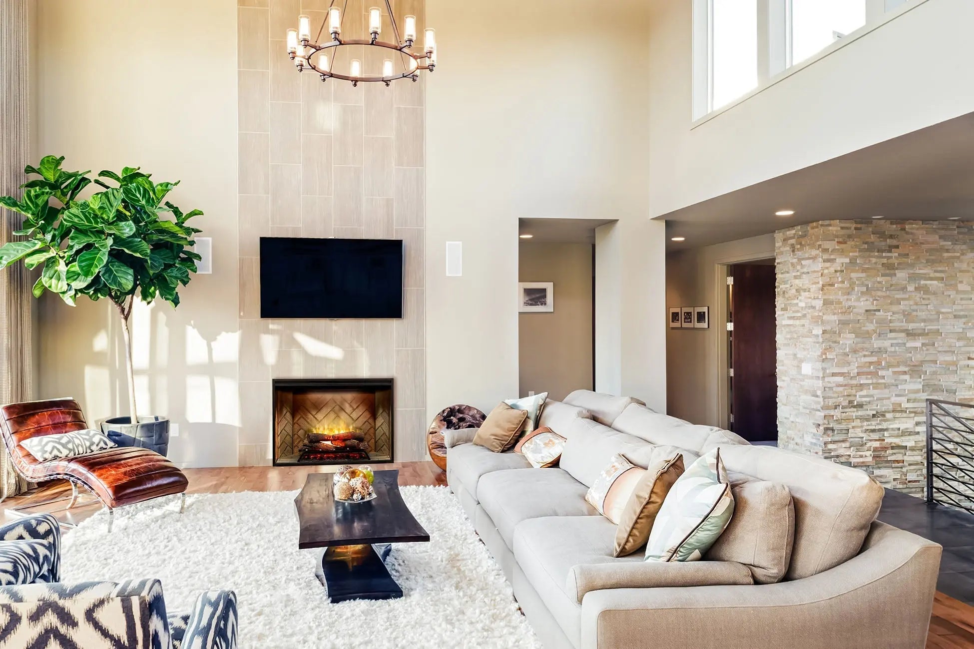 New Dimplex Revillusion 42 inch Built-In Electric Firebox w/ Glass and Plug Kit | Herringbone Brick Dimplex