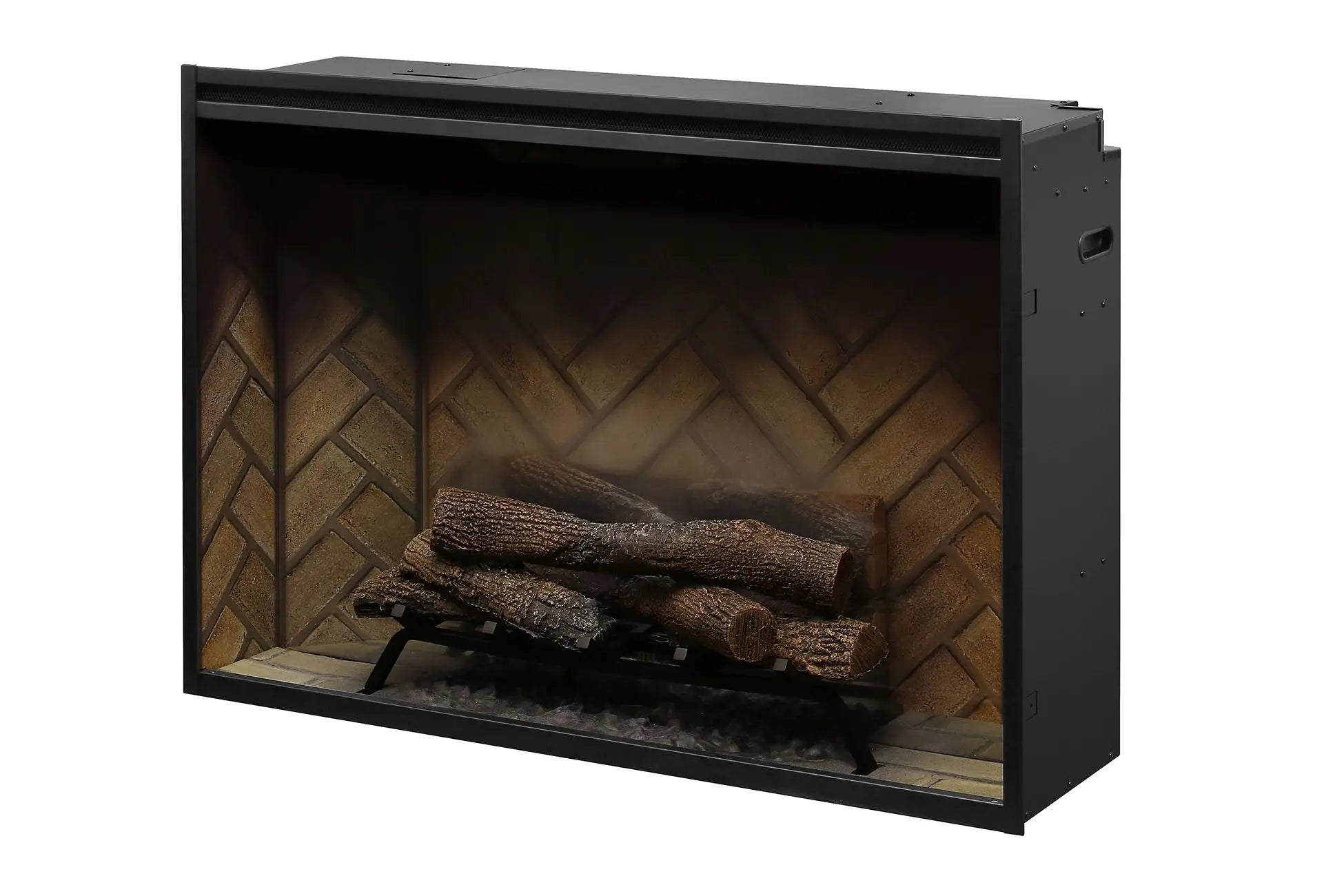 New Dimplex Revillusion 42 inch Built-In Electric Firebox w/ Glass and Plug Kit | Herringbone Brick Dimplex