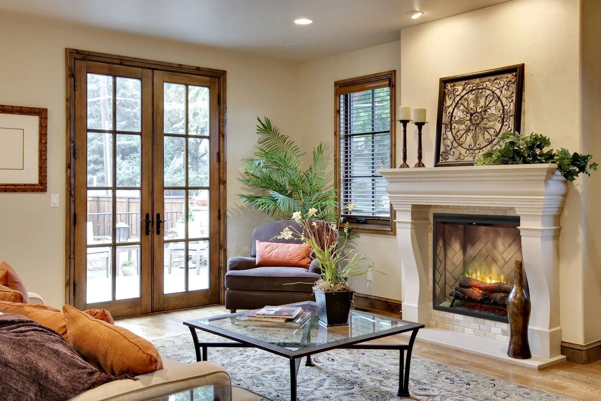 New Dimplex Revillusion Portrait 36 inch Built-In Electric Firebox w/ Glass and Plug Kit | Herringbone Brick Dimplex