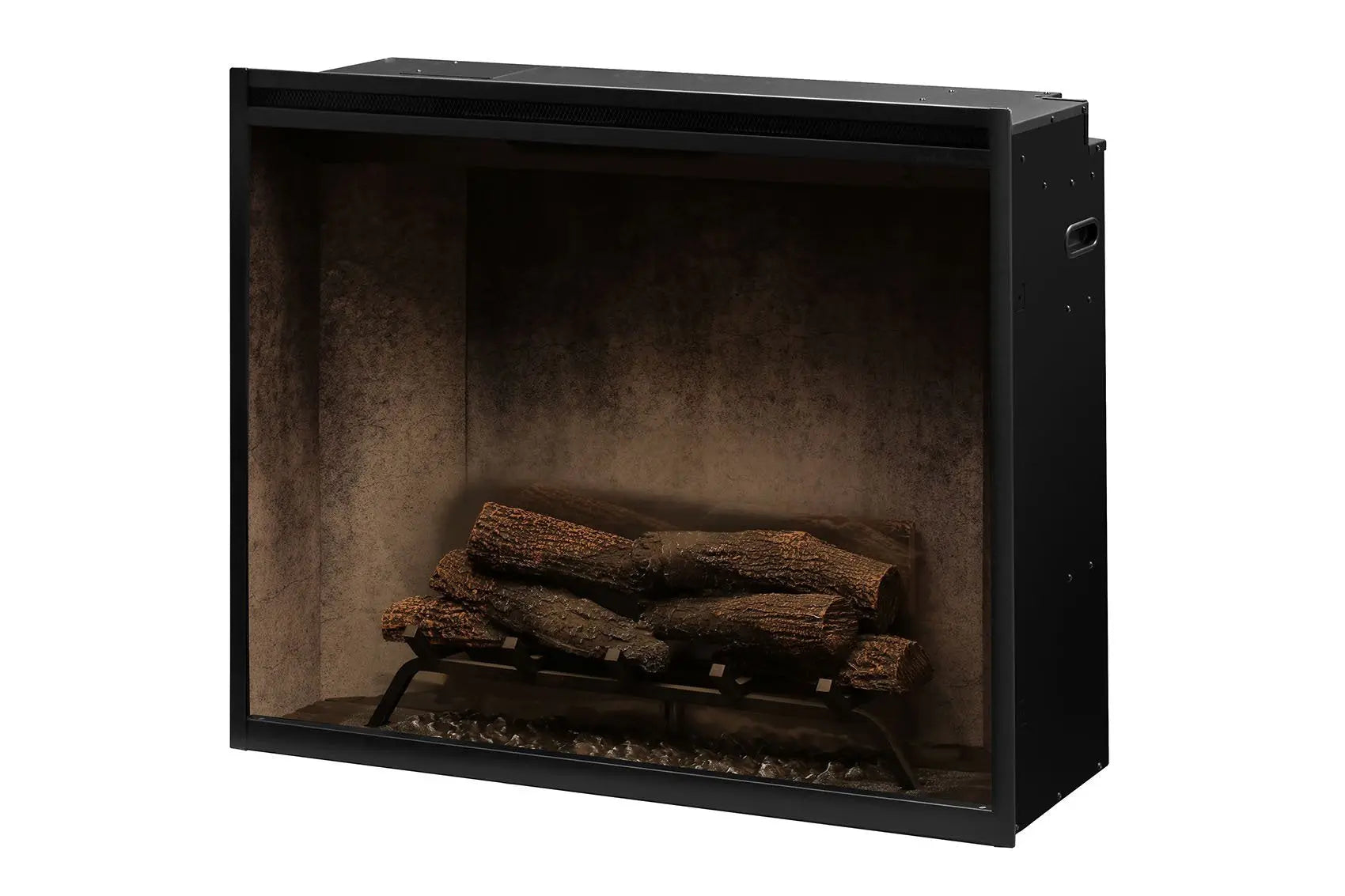 New Dimplex Revillusion Portrait 36 inch Built-In Electric Firebox w/ Glass and Plug Kit | Weathered Concrete Dimplex