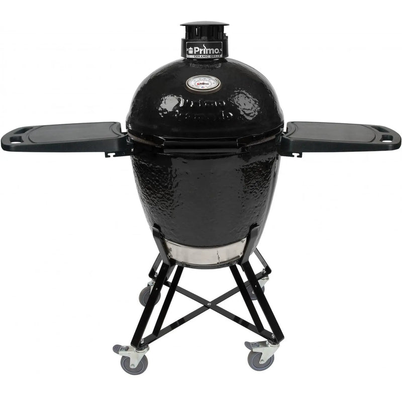 Primo All-In-One Round Ceramic Kamado Grill With Cradle & Side Shelves - PGCRC - Agent BBQ