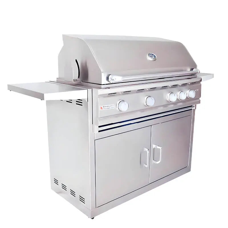 RCS Cutlass Pro 38 Inch 4 Burner Freestanding Gas Grill with Ceramic Briquettes Renaissance Cooking Systems