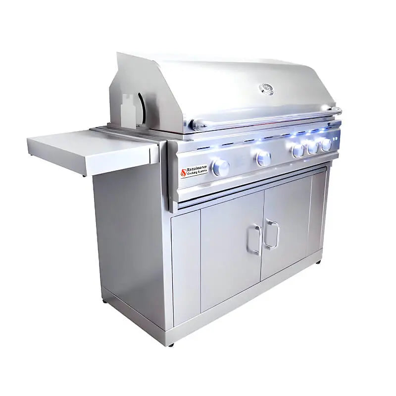 RCS Cutlass Pro 42 Inch 4 Burner Freestanding Gas Grill with Flame Tamers Renaissance Cooking Systems