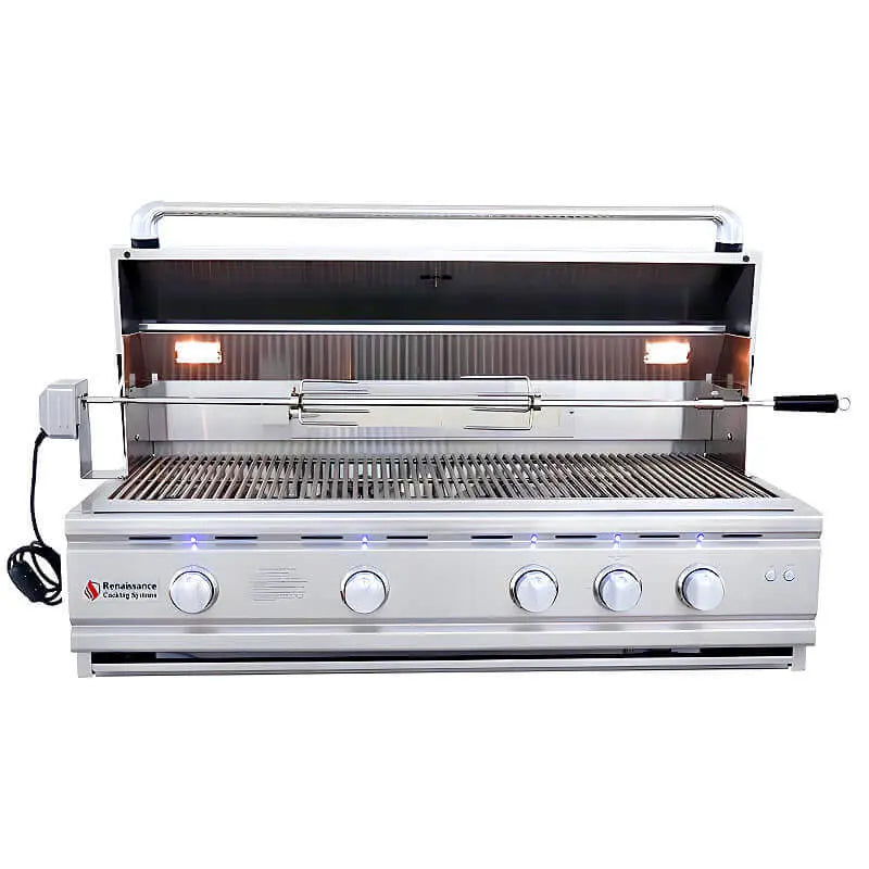 RCS Cutlass Pro 42 Inch 4 Burner Freestanding Gas Grill with Flame Tamers Renaissance Cooking Systems