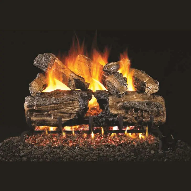 RH Peterson Real Fyre Burnt Split Oak Vented Gas Log Set Real Fyre