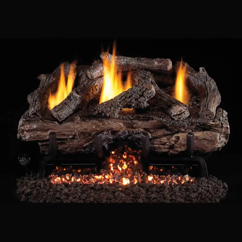 RH Peterson Real Fyre Charred Aged Split Vent Free Gas Log Set Real Fyre