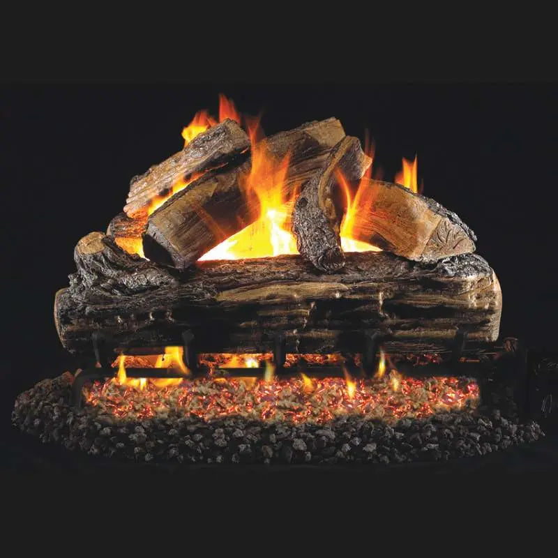 RH Peterson Real Fyre Split Oak Designer Vented Gas Log Set Real Fyre