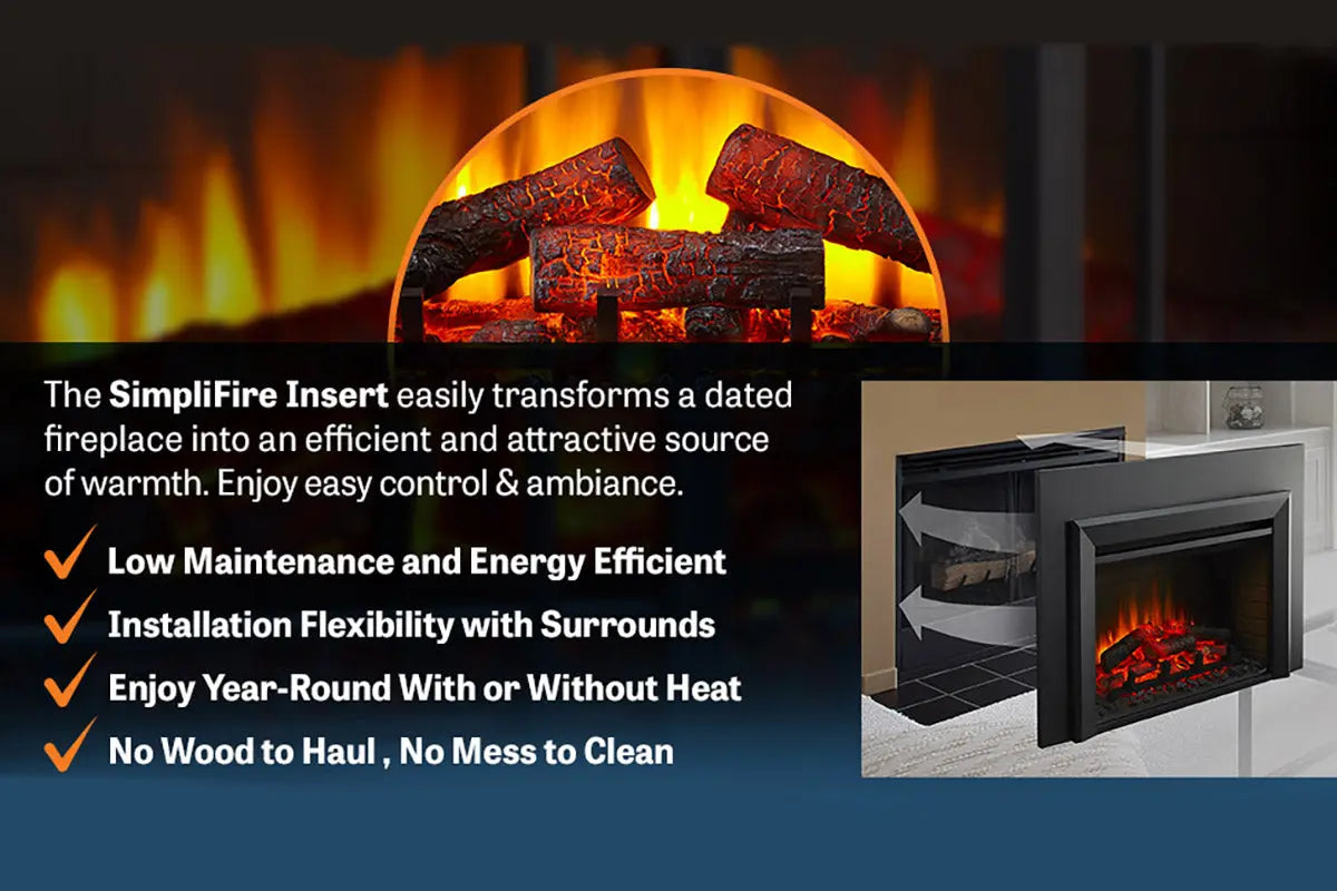 SimpliFire 30" Electric Fireplace Insert SimpliFire
