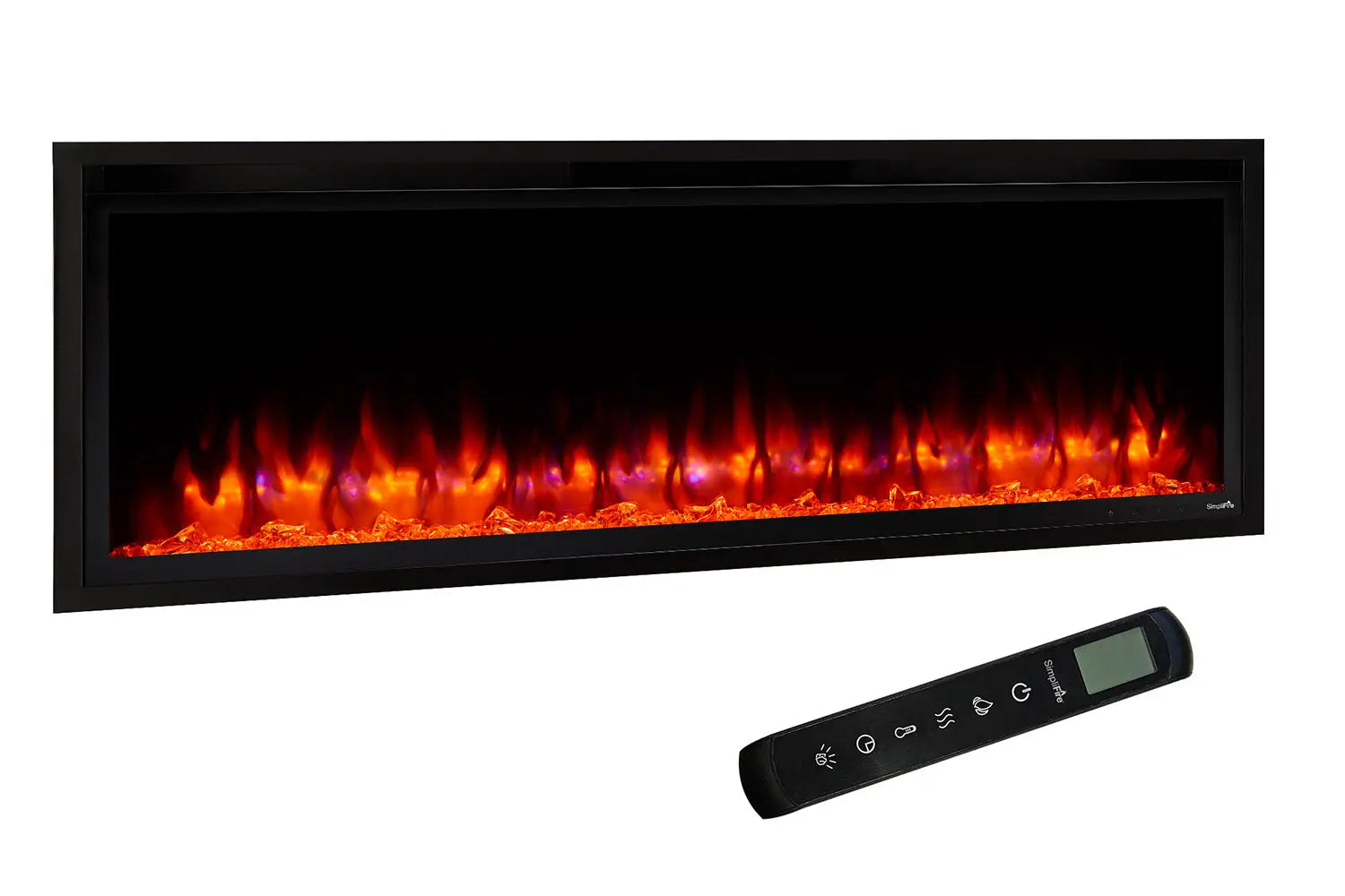 SimpliFire Allusion Platinum 50'' Wall Mount / Recessed Linear Electric Fireplace SimpliFire