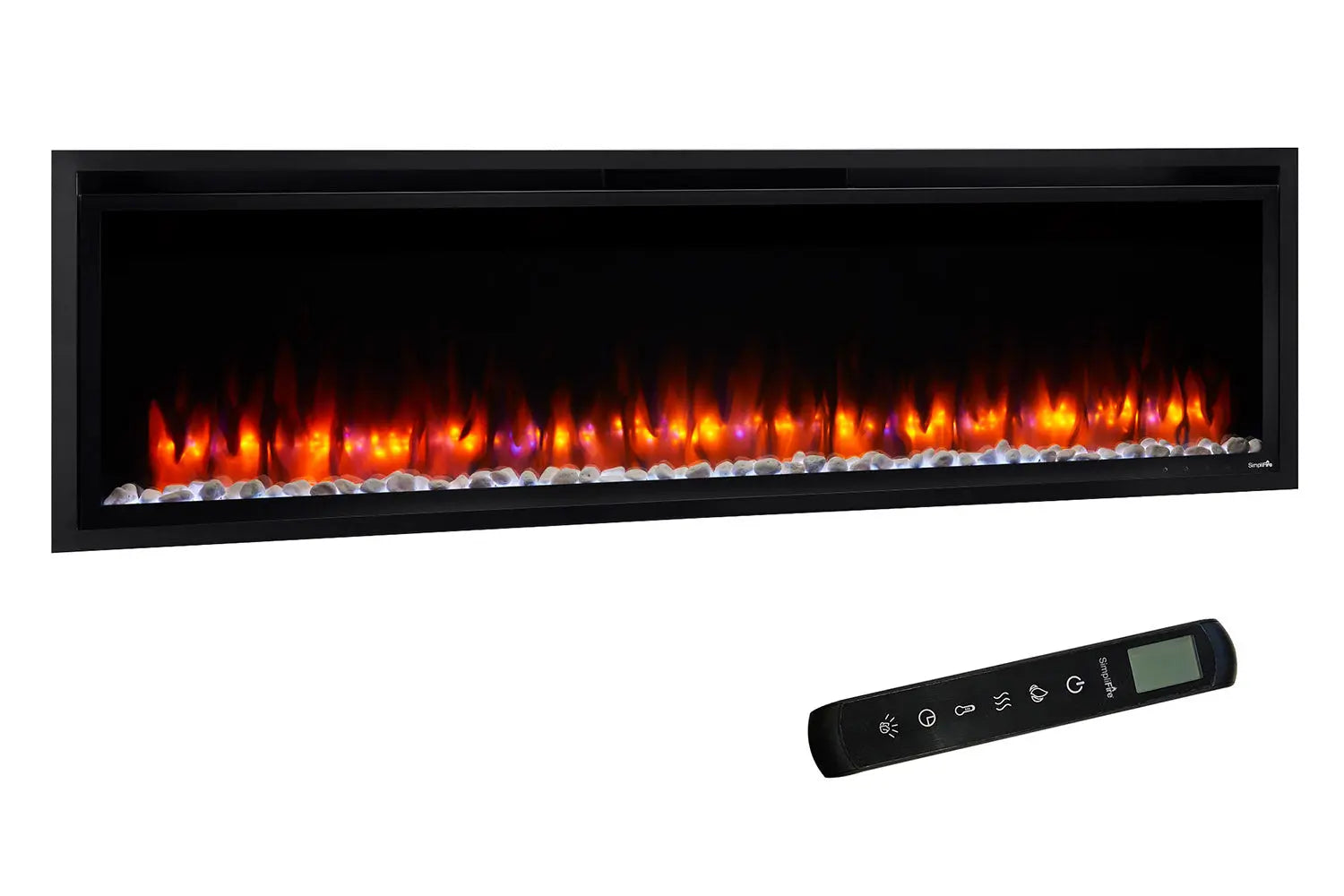SimpliFire Allusion Platinum 60'' Wall Mount / Recessed Linear Electric Fireplace SimpliFire