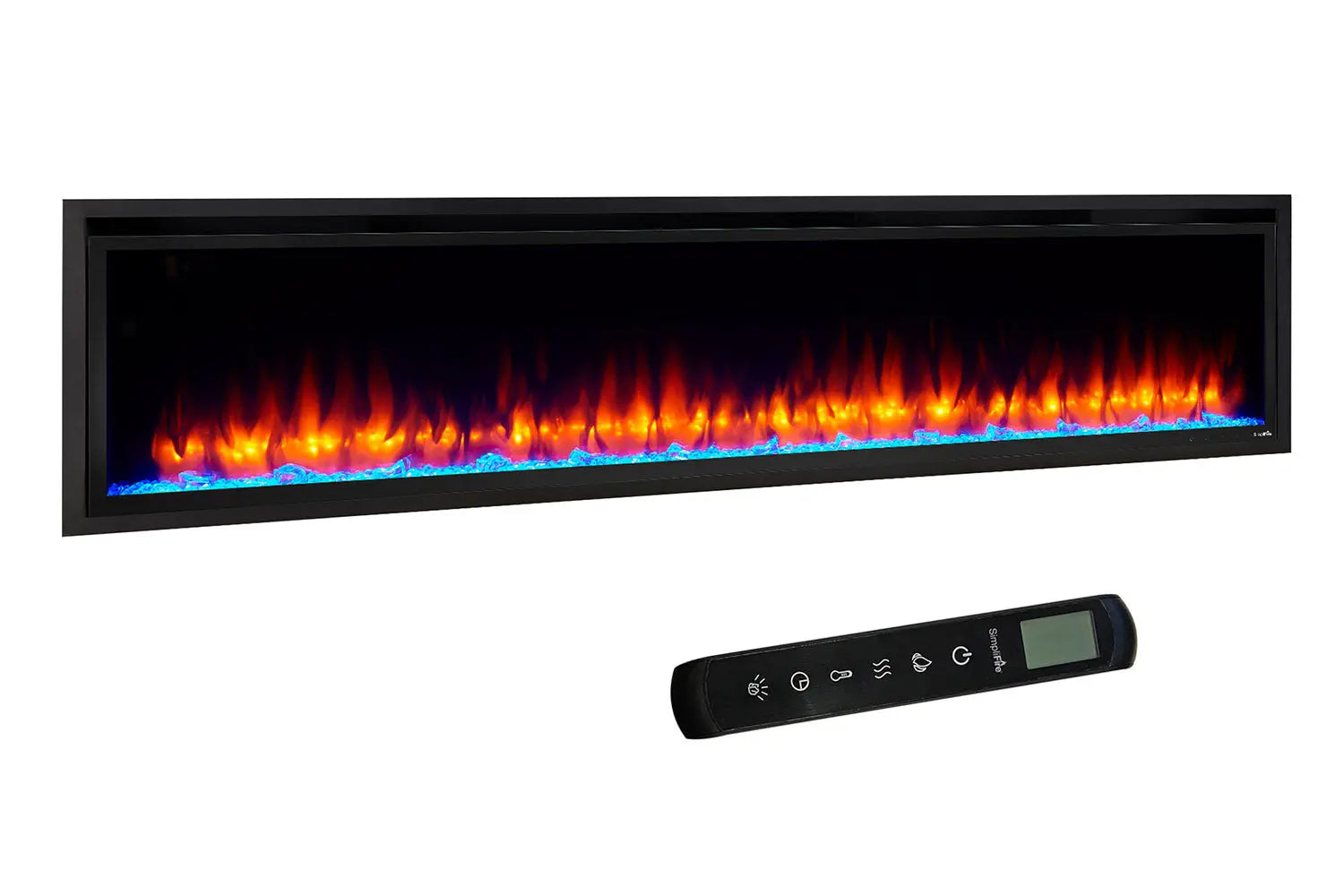 SimpliFire Allusion Platinum 72'' Wall Mount / Recessed  Electric Fireplace SimpliFire