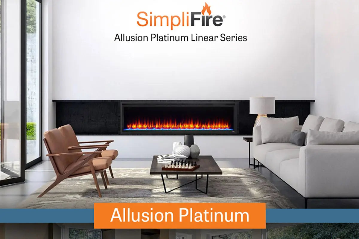 SimpliFire Allusion Platinum 72'' Wall Mount / Recessed  Electric Fireplace SimpliFire