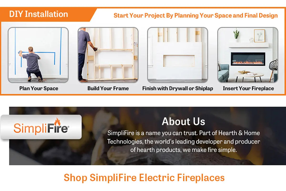 SimpliFire Allusion Platinum 72'' Wall Mount / Recessed  Electric Fireplace SimpliFire