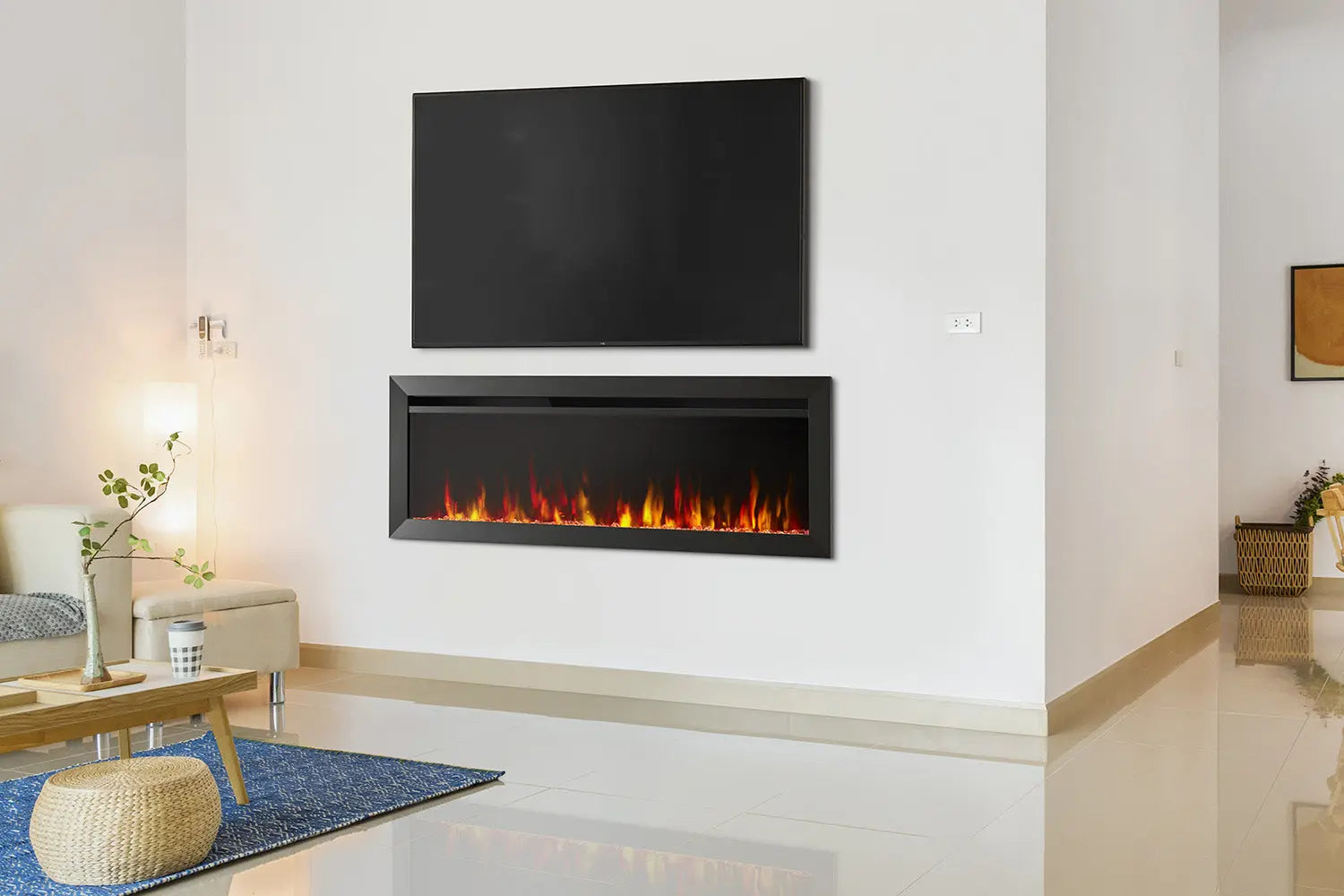 SimpliFire Allusion Slim 40'' Wall Mount / Recessed Electric Fireplace SimpliFire