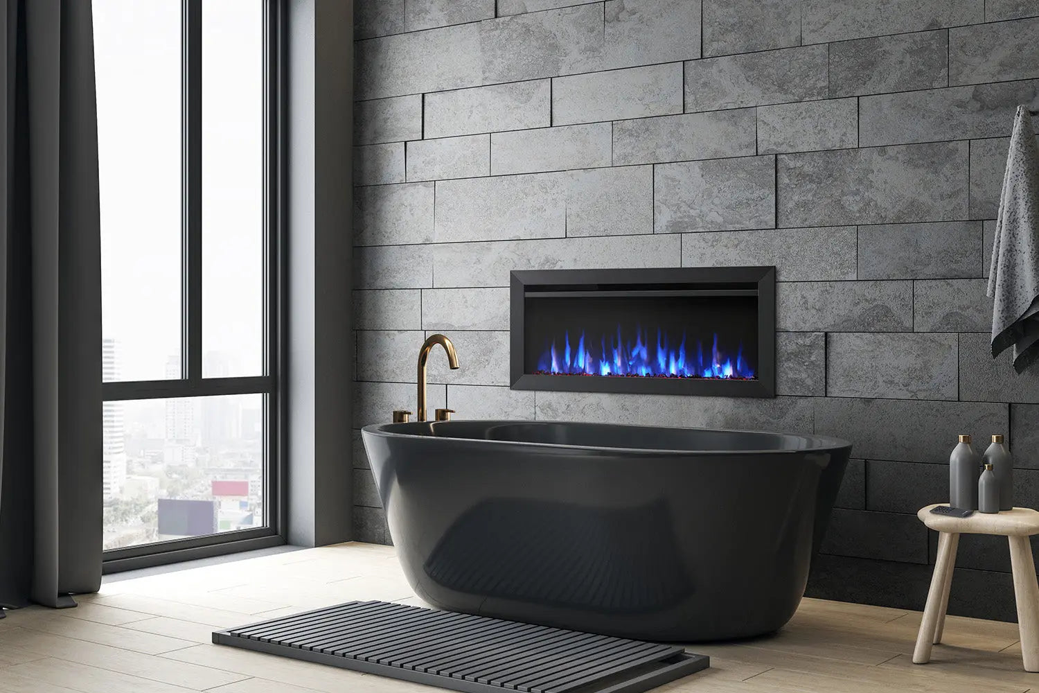SimpliFire Allusion Slim 40'' Wall Mount / Recessed Electric Fireplace SimpliFire