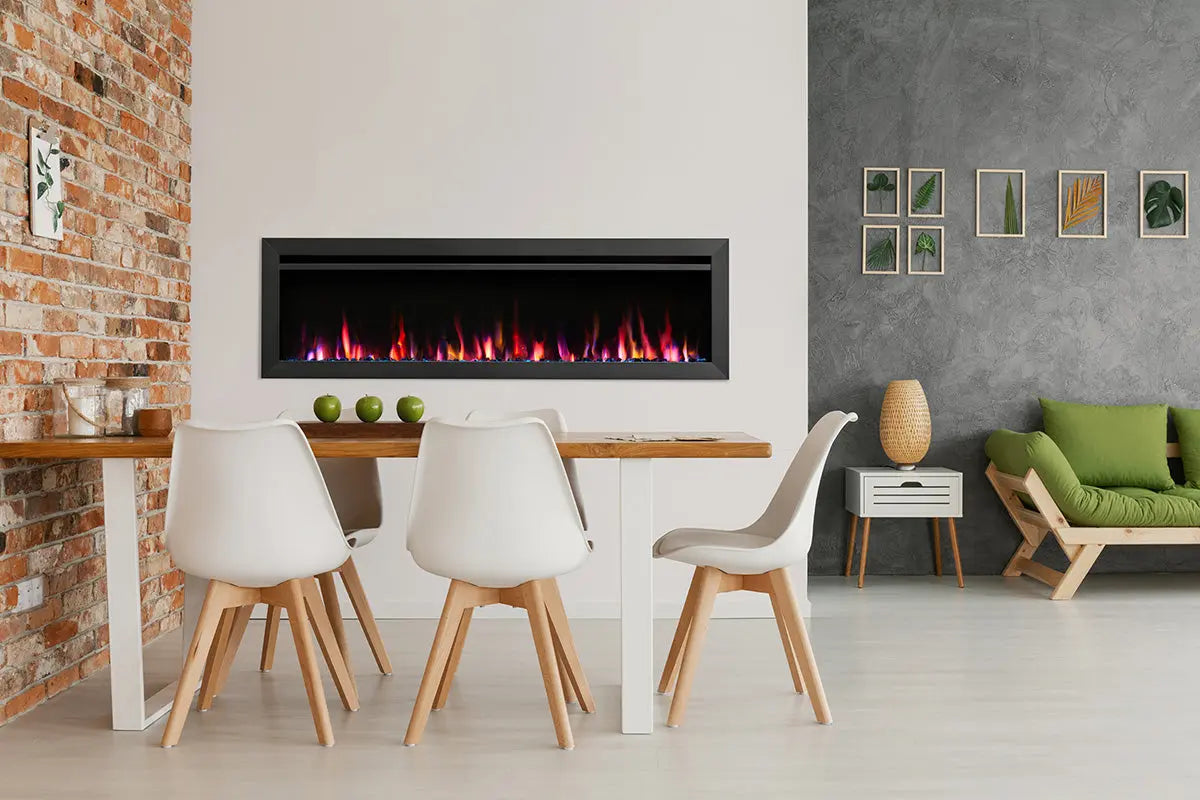 SimpliFire Allusion Slim 60'' Wall Mount / Recessed Electric Fireplace SimpliFire