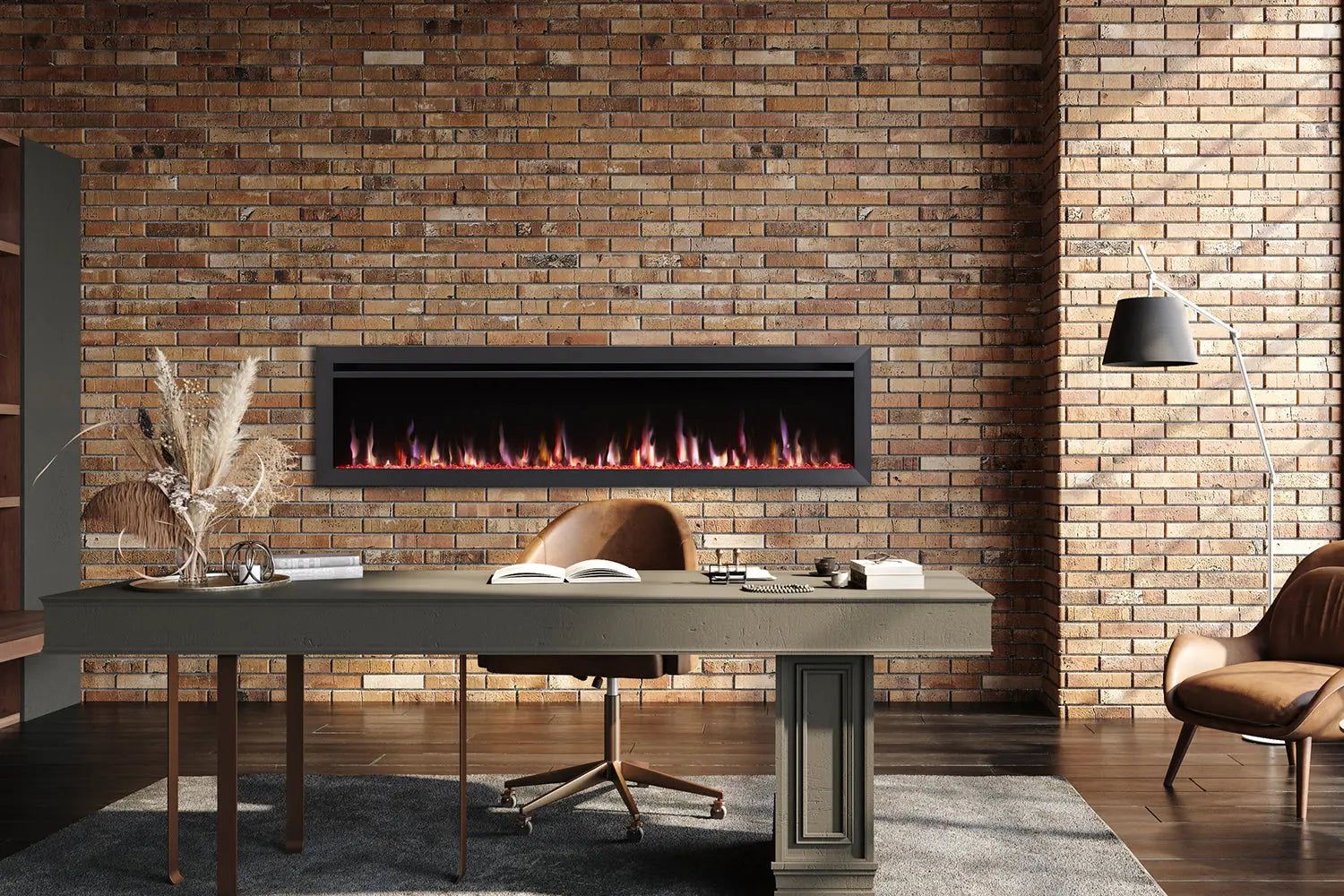 SimpliFire Allusion Slim 72'' Wall Mount / Recessed Electric Fireplace SimpliFire