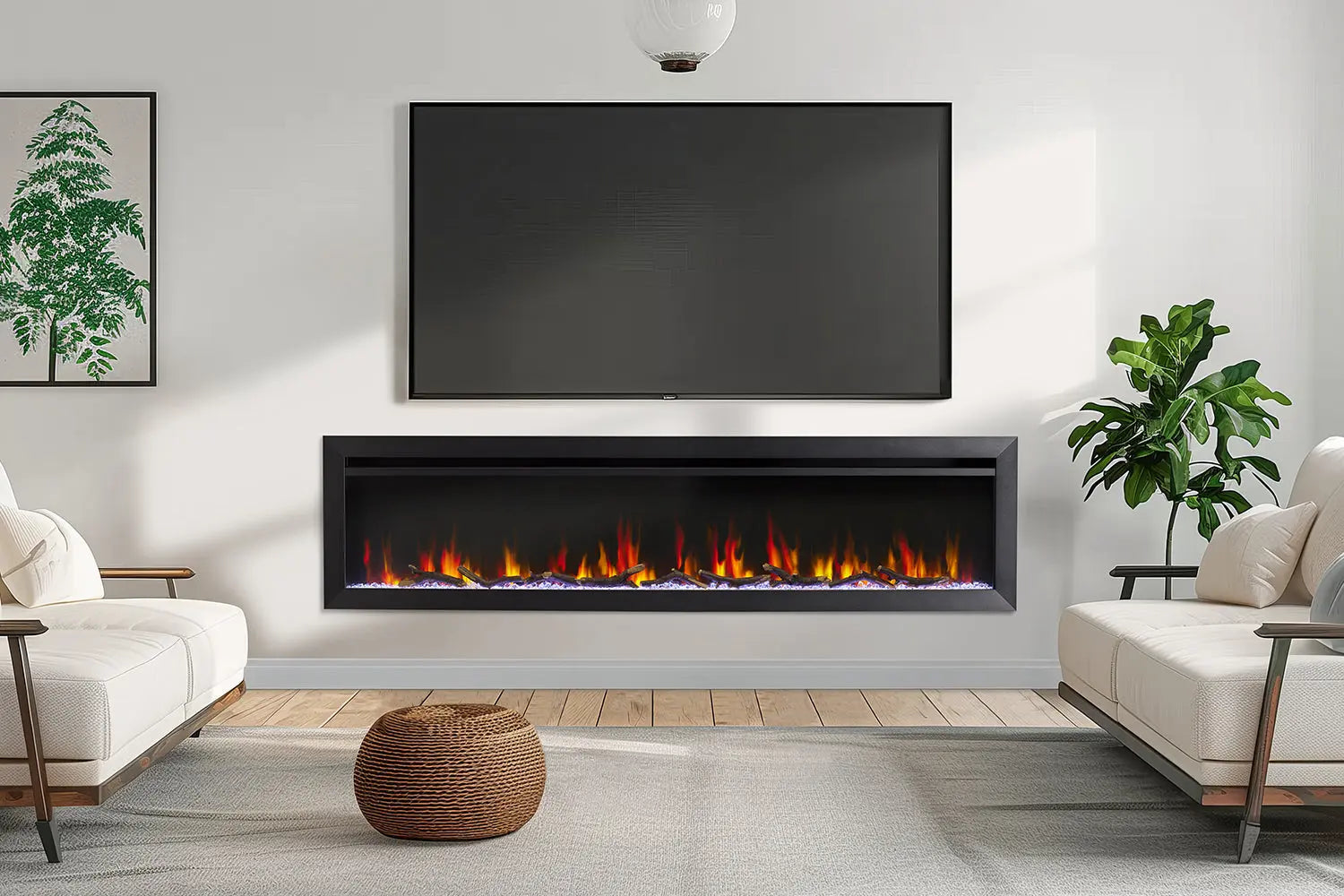 SimpliFire Allusion Slim 72'' Wall Mount / Recessed Electric Fireplace SimpliFire