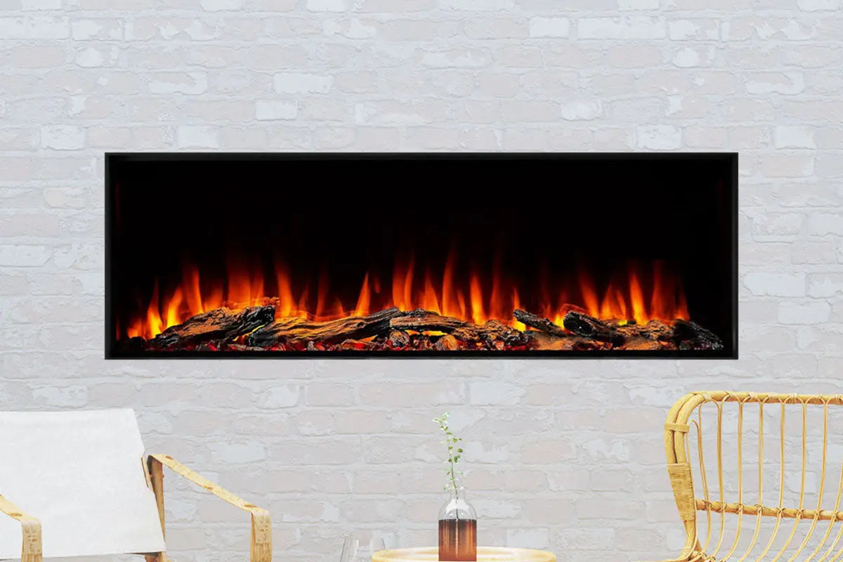 SimpliFire Forum 55'' Outdoor Recessed Built-in Electric Fireplace SimpliFire